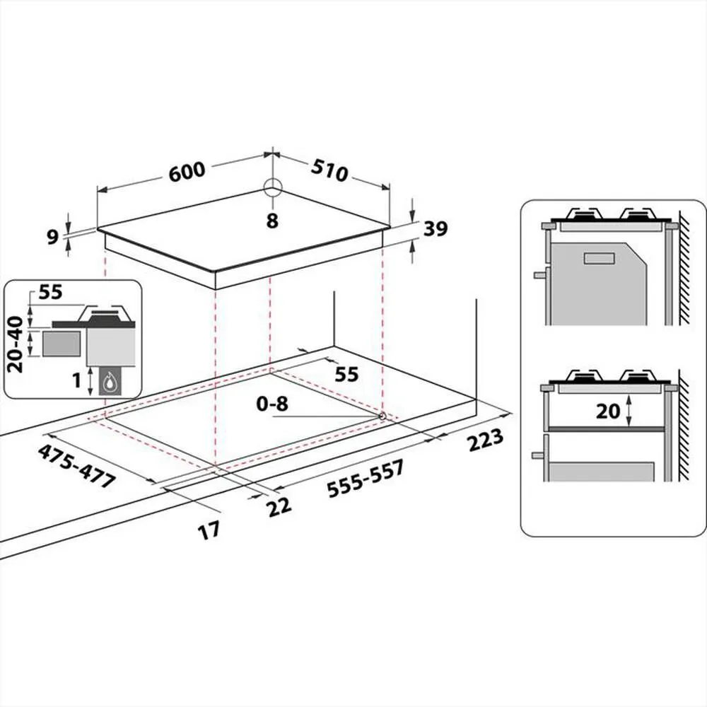 HOTPOINT ARISTON - Piano cottura a gas PCN 640 T (AV) R /HA 4 fuochi-Avena