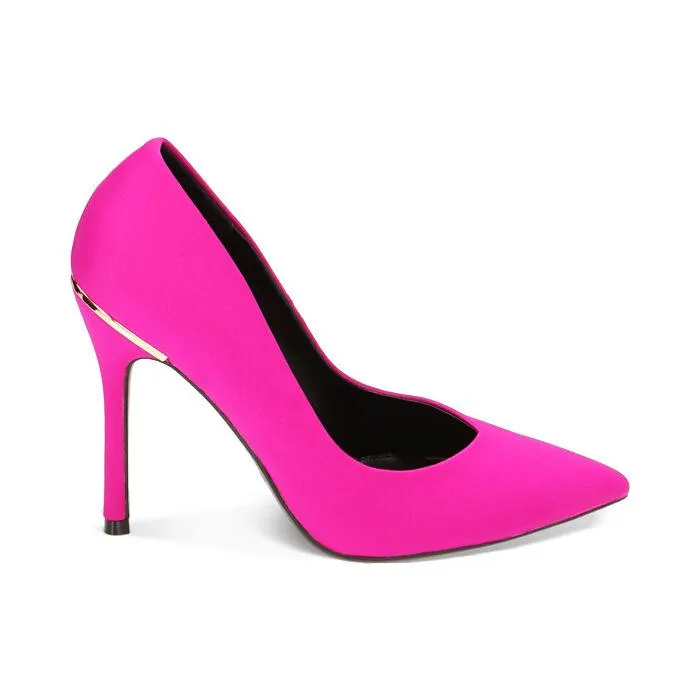 Décolleté fucsia in tessuto, tacco 8,5 cm