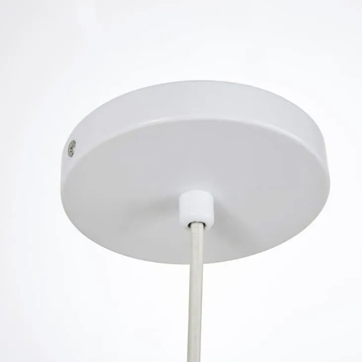 Lampada a sospensione in rattan bianco intrecciato a mano