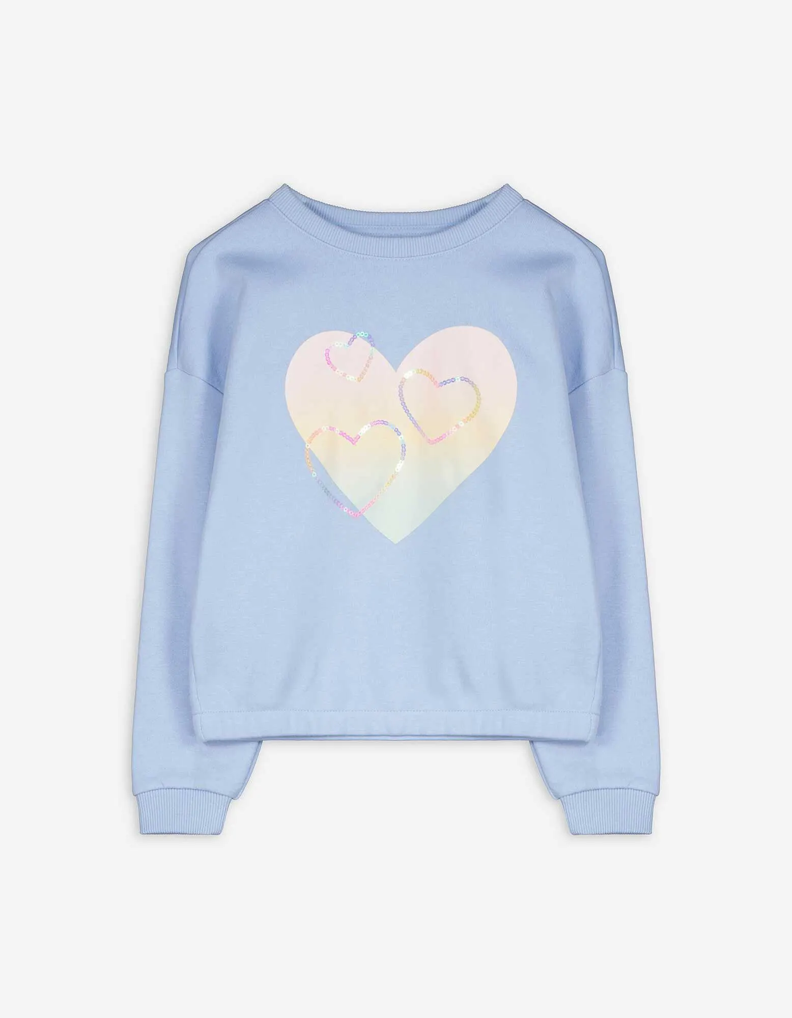 Felpa - Inserto di paillettes - celeste