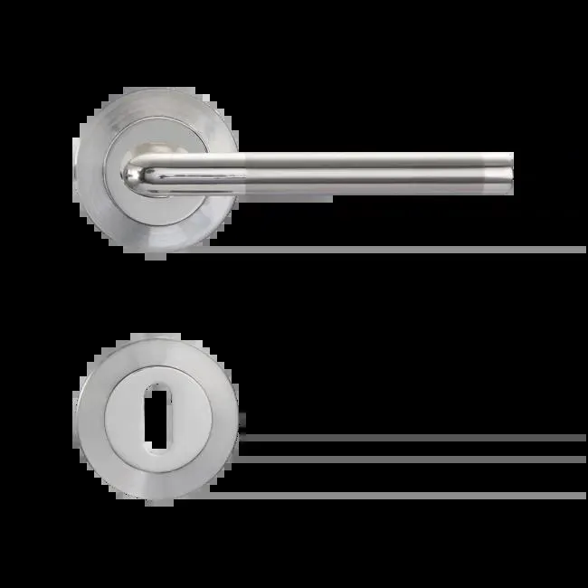 Maniglia su rosetta con bocchetta tonda INSPIRE Sophie in alluminio nichel satinato, 2 pezzi