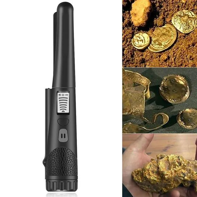 Metal Detector, Metal Detector a 360 gradi con custodia in pelle, Metal Detector di posizionamento portatile, Nero