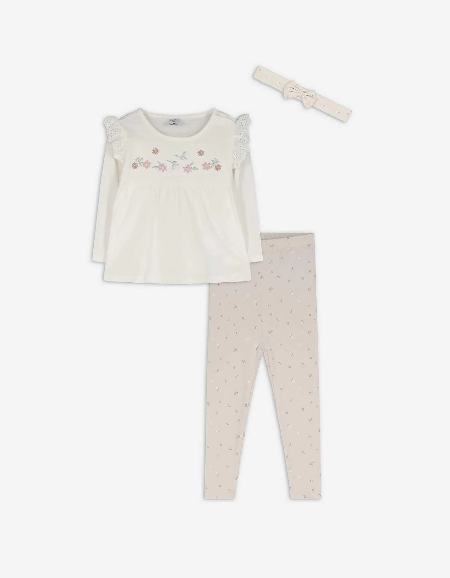 Set composto da maglia a manica lunga e leggings - Ricami - bianco