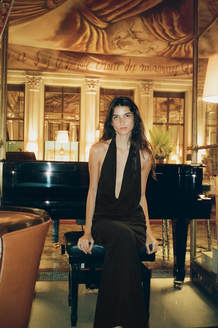 VESTITO MIDI MORBIDO DRAPPEGGIATO