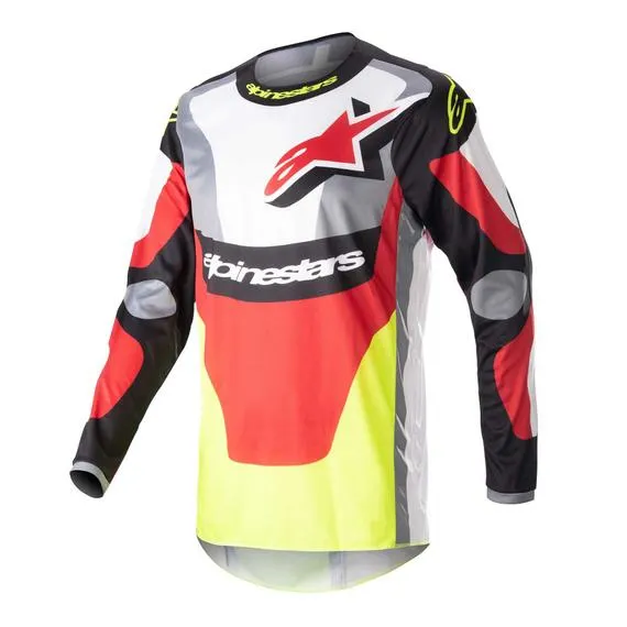 Maglia da cross Fluid Agent Nero/Rosso/Giallo Fluo