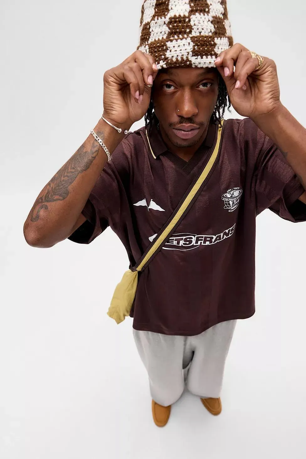 iets frans... Maglietta da calcio marrone a maniche corte