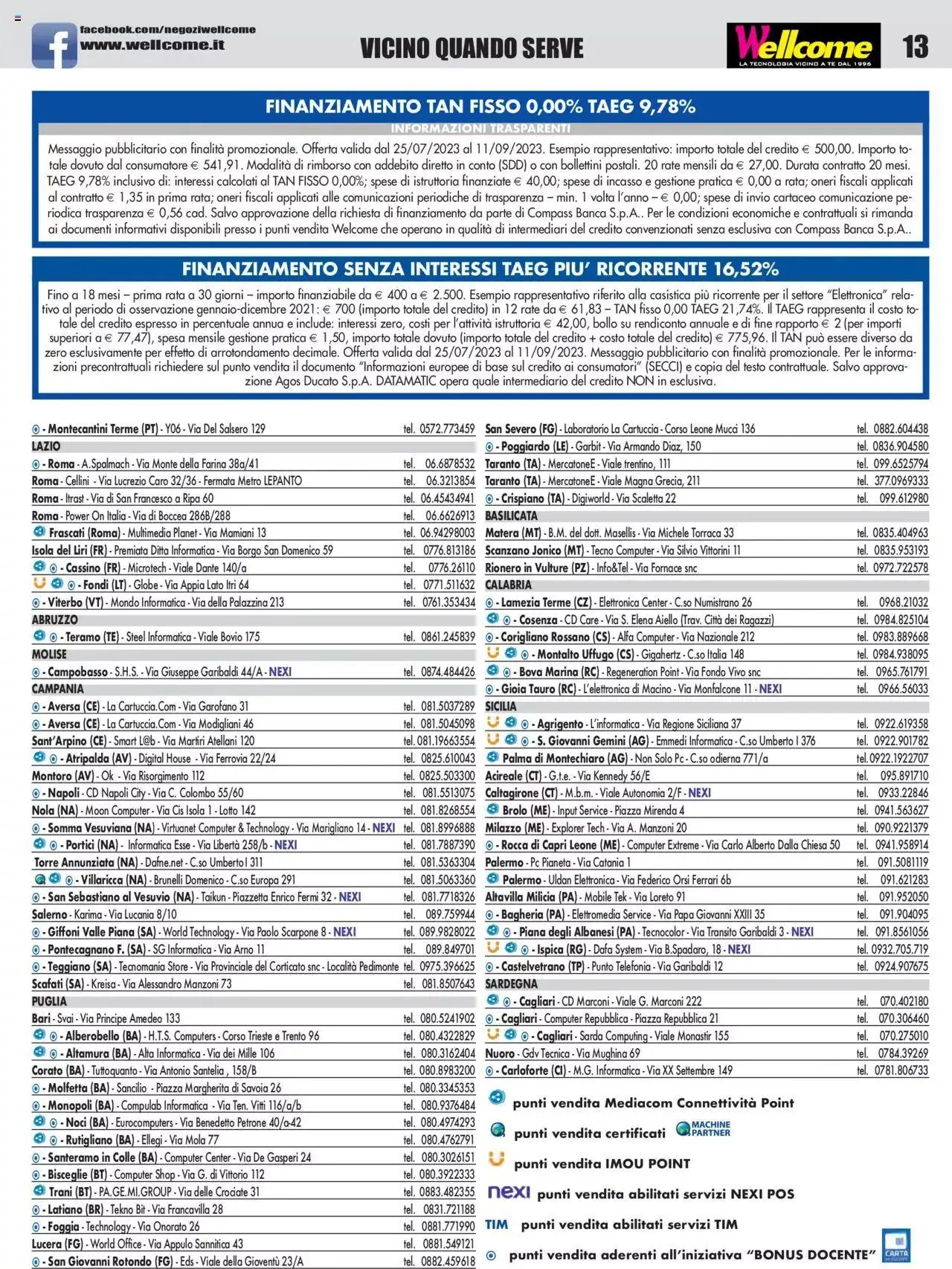 Volantino Wellcome da 25 luglio a 11 settembre di 2023 - Pagina del volantino 13