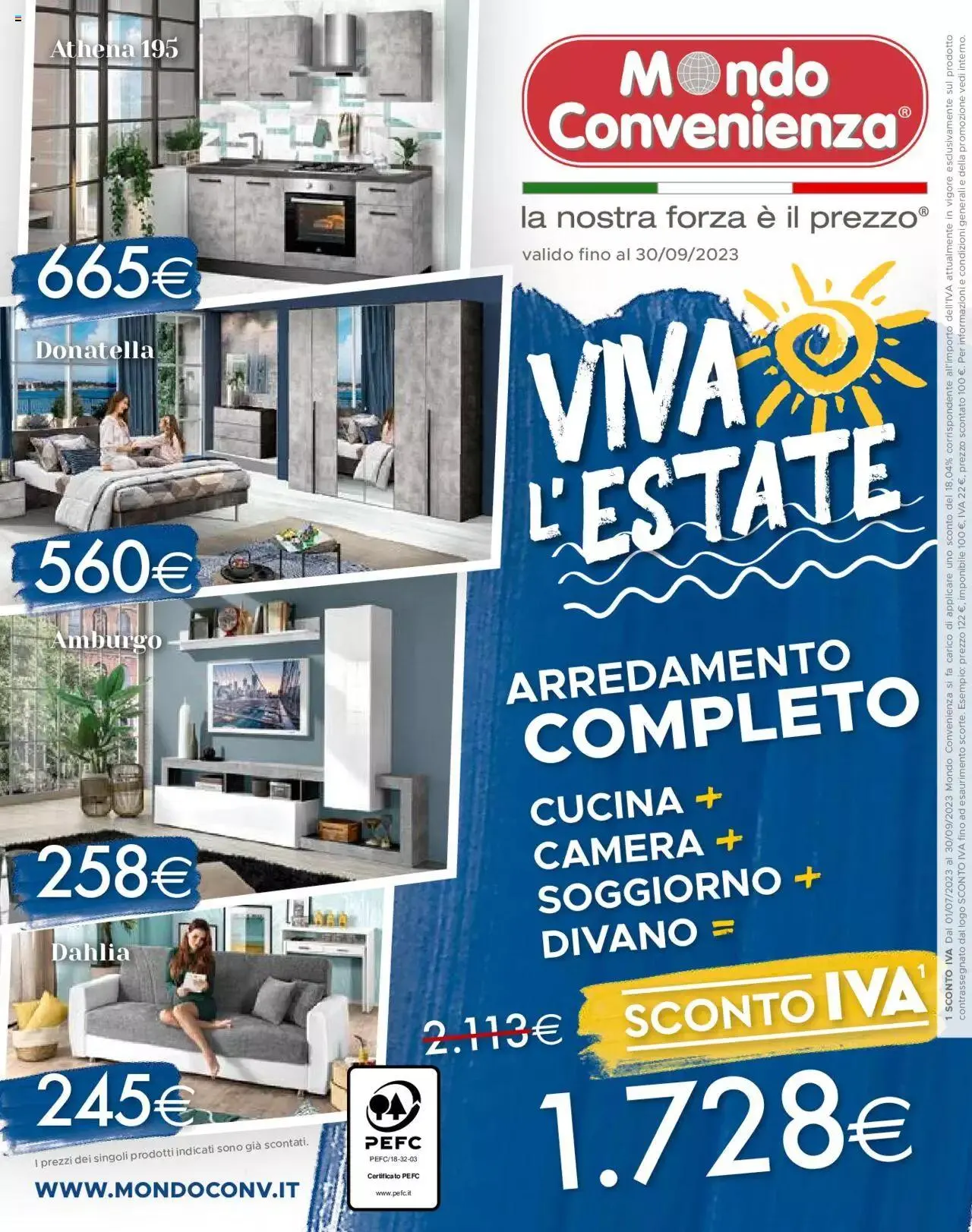 Volantino Mondo Convenienza da 1 luglio a 30 settembre di 2023 - Pagina del volantino 100