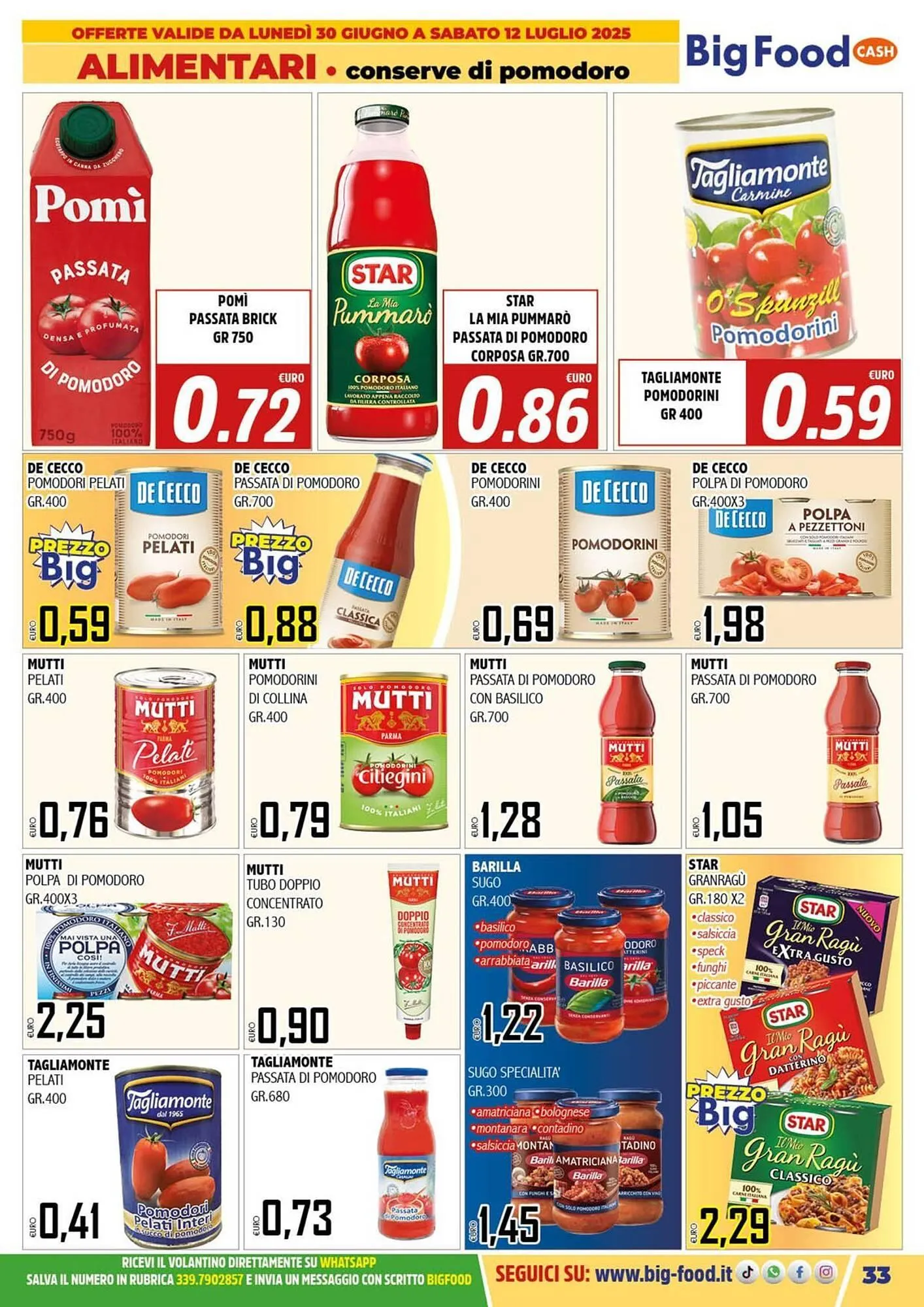 Volantino Big Food da 30 giugno a 12 luglio di 2025 - Pagina del volantino 33