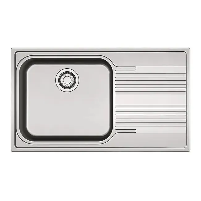 Lavello integrato 1 vasca con gocciolatoio a destra FRANKE Smart L 86 x L 50 cm argento