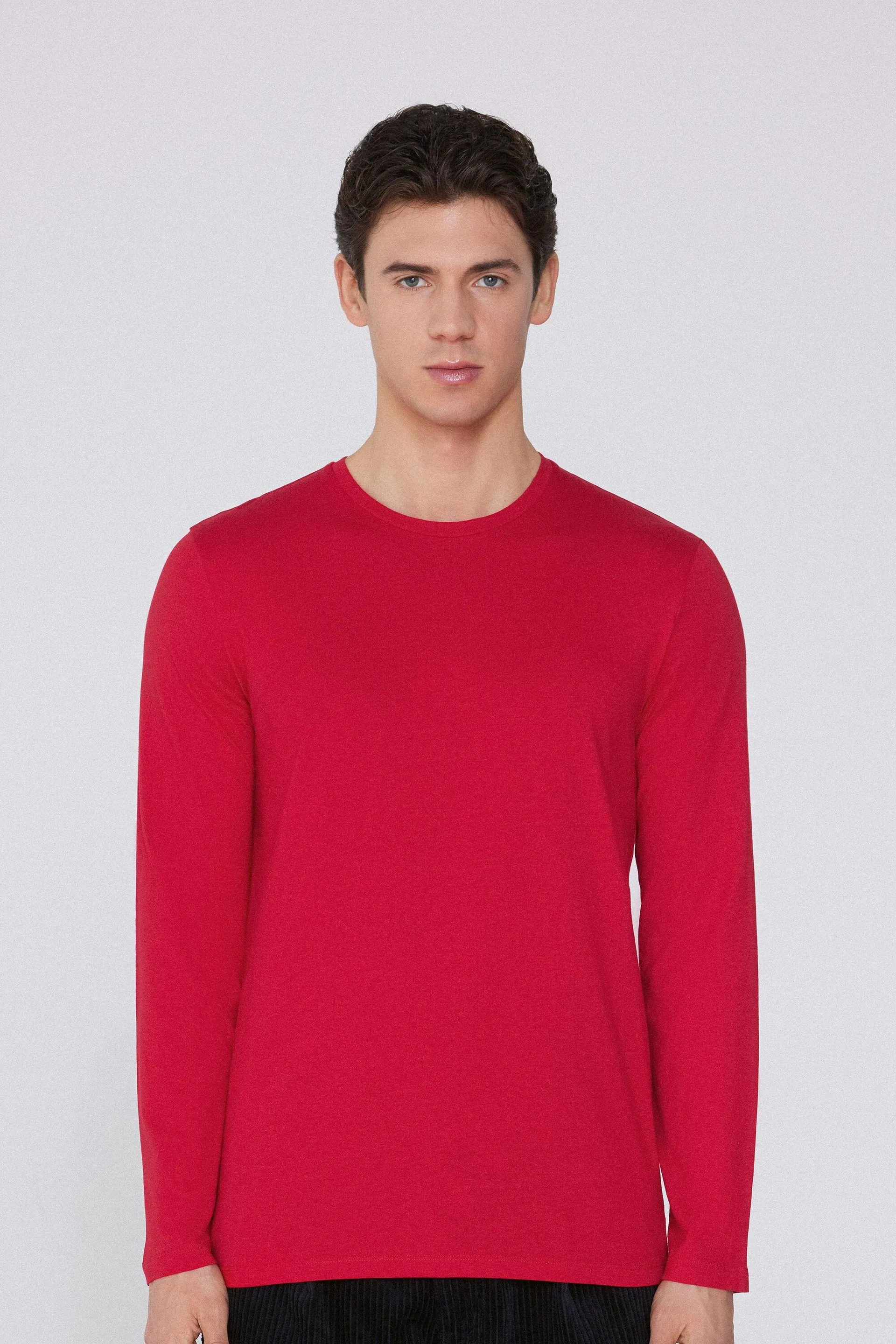 Maglia 100% Cotone Girocollo Manica Lunga