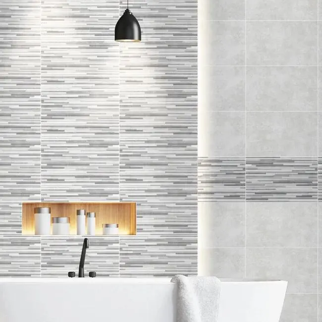 Piastrella da rivestimento interno Boston in gres naturale grigio 25 x 40 cm Sp. 7.1 mm 1.7 mq