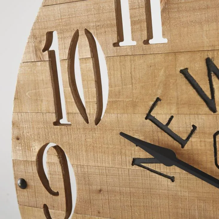 Orologio in abete con numeri traforati, D 98 cm