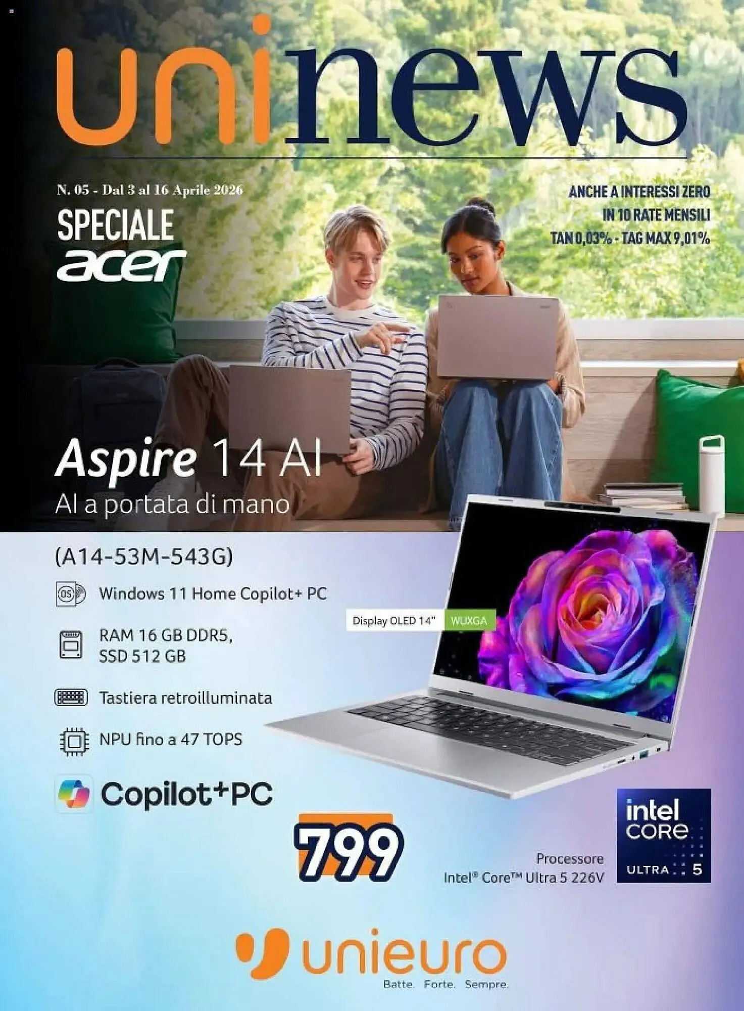 Volantino Unieuro da 3 aprile a 16 aprile di 2026 - Pagina del volantino 1