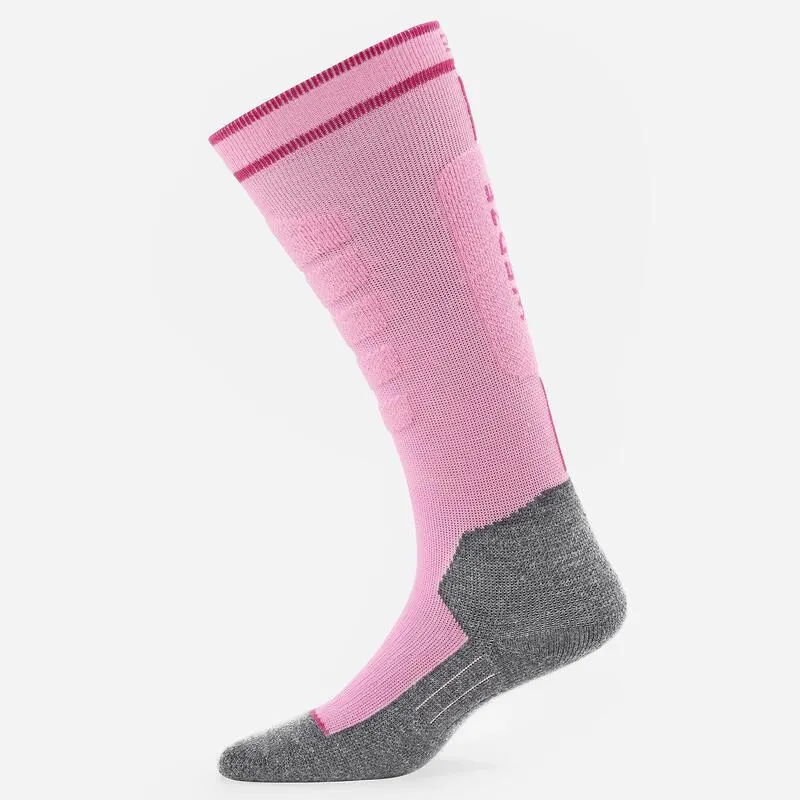 Calze termiche sci bambina 100 rosa