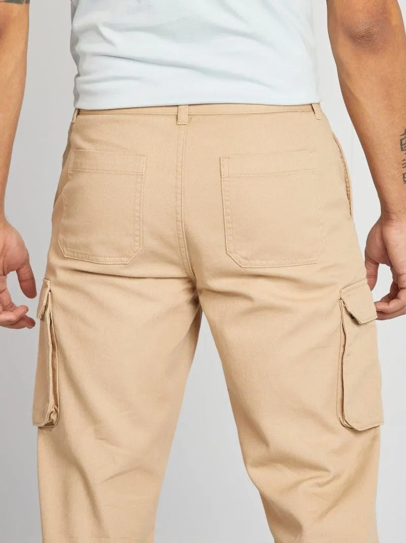 Pantaloni cargo - BEIGE