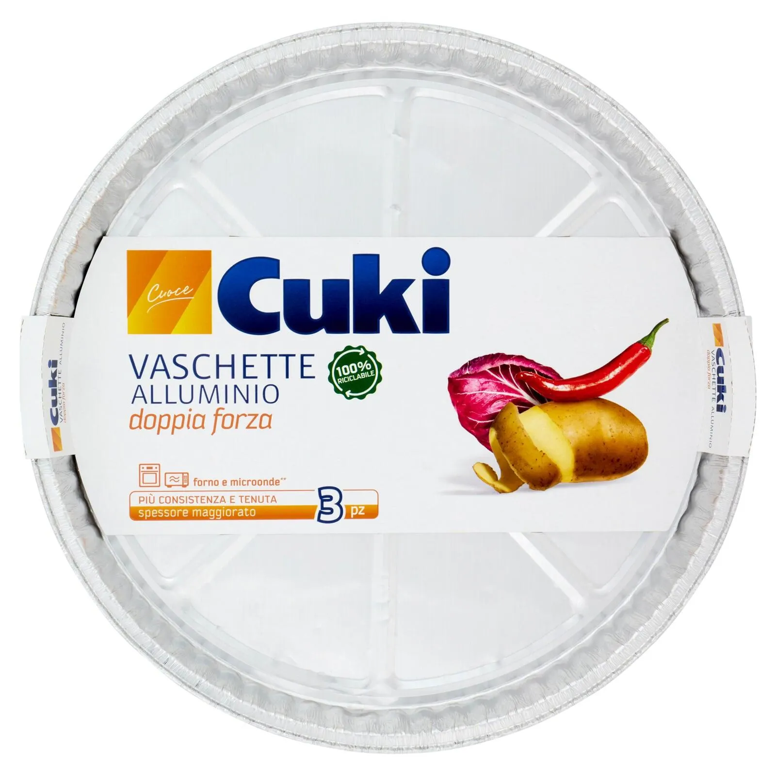 Cuki Cuoce Vaschette Alluminio doppia forza 3 pz