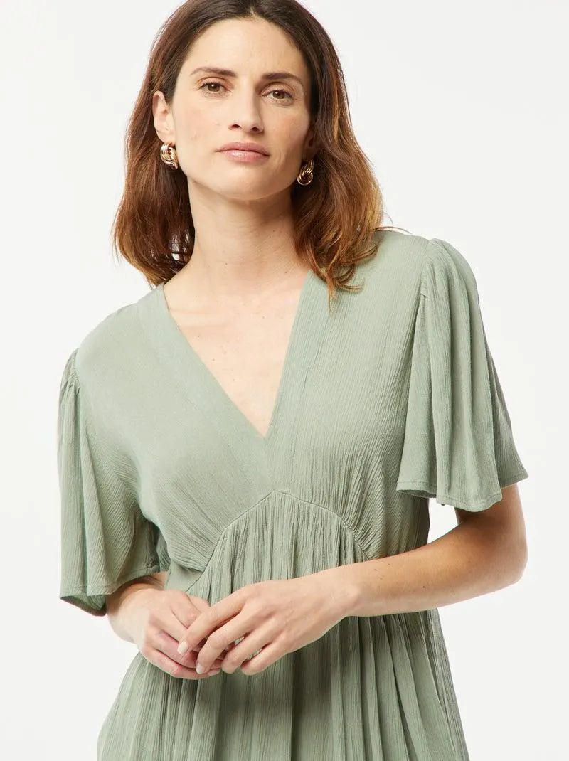 Vestito corto in maglia effetto crêpe - BLU