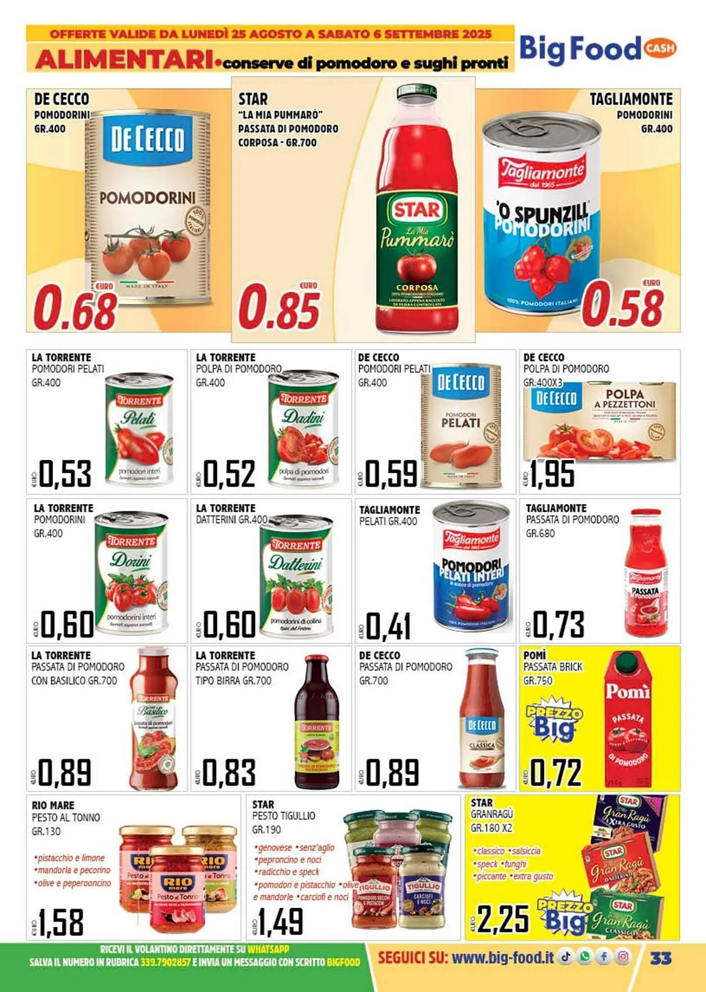 Volantino Big Food da 25 agosto a 6 settembre di 2025 - Pagina del volantino 33