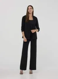 Pantaloni tinta unita wide leg Nero