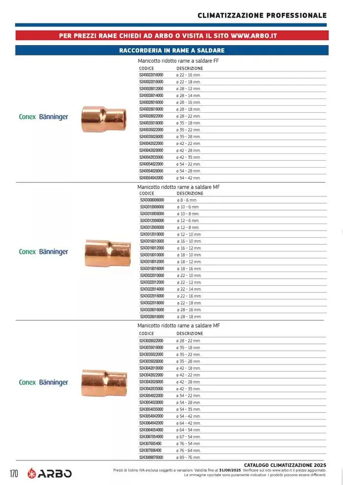 Catalogo Climatizzazione 2025 da 1 gennaio a 31 dicembre di 2025 - Pagina del volantino 160