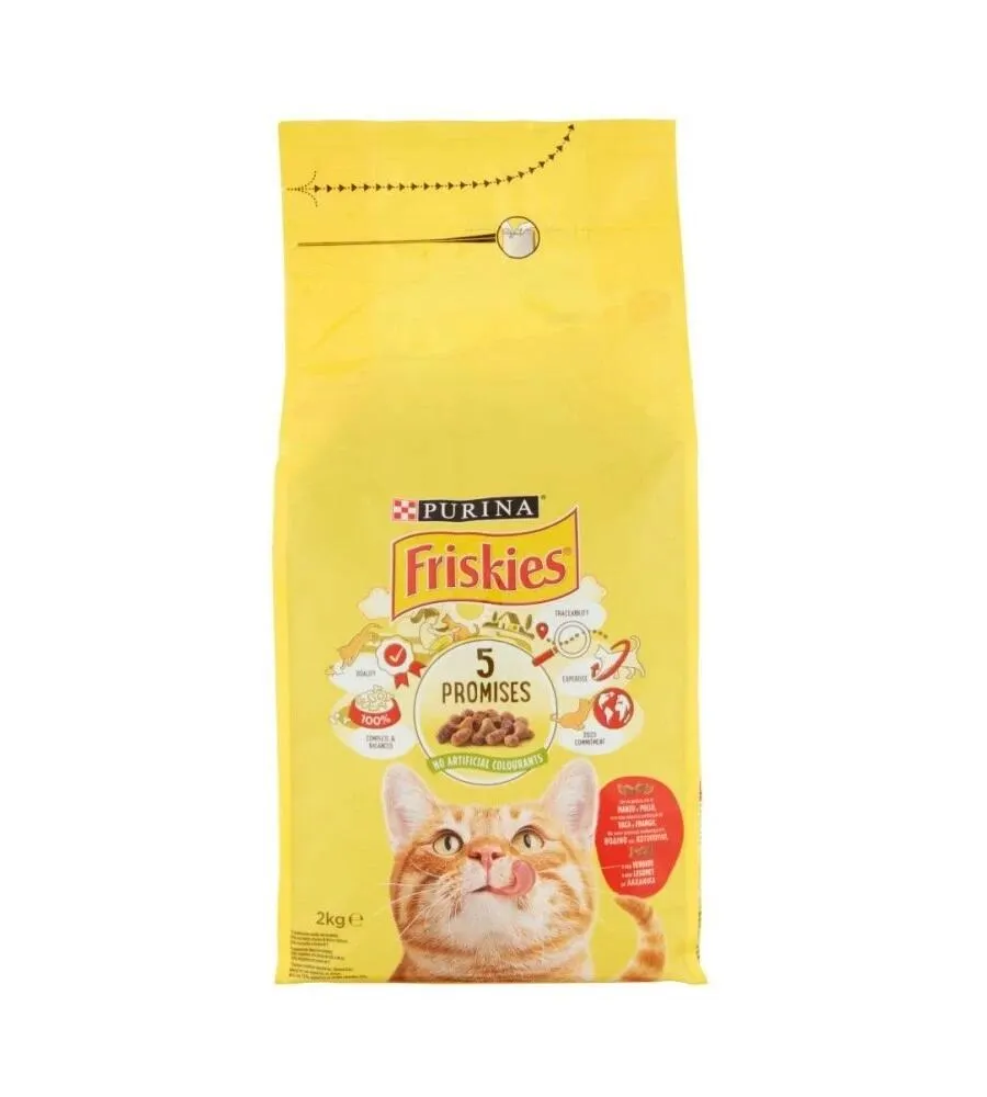 Crocchette per gatto adulto "vitality" con manzo, pollo e verdure , 2kg - purina