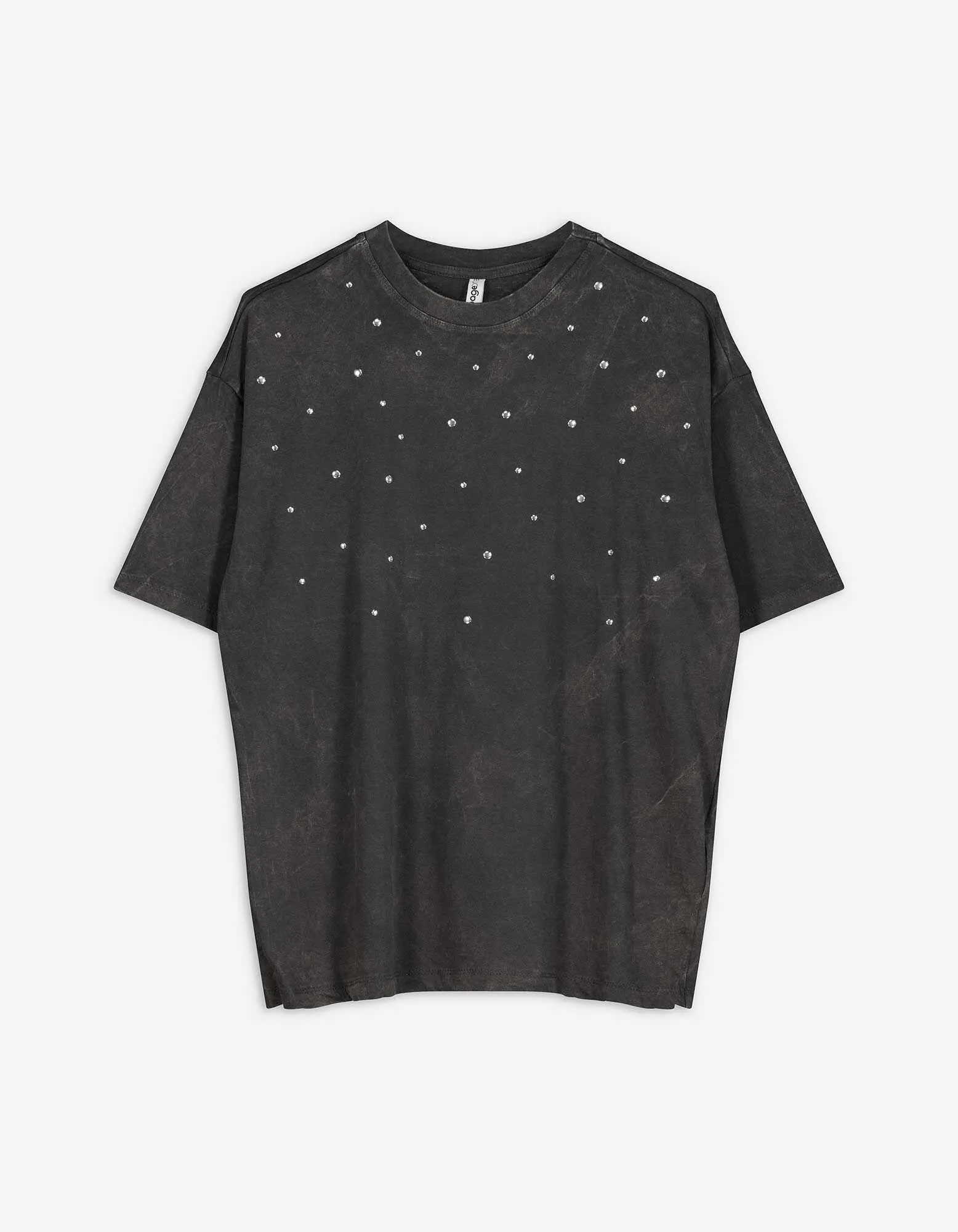 T-shirt - Inserto di rivetti - grigio scuro