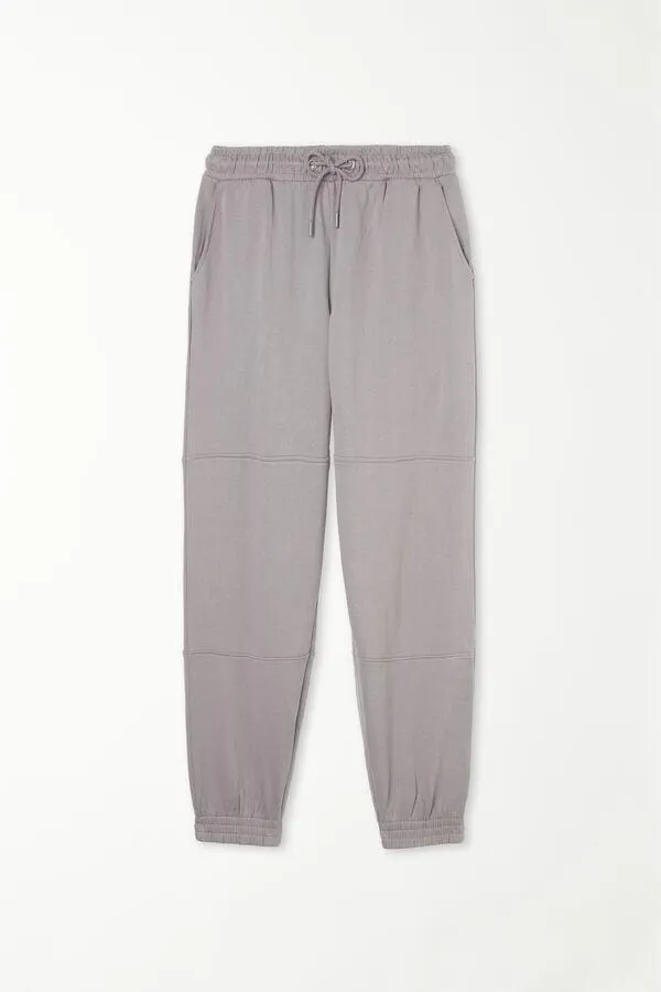 Jogger in Felpa con Cuciture