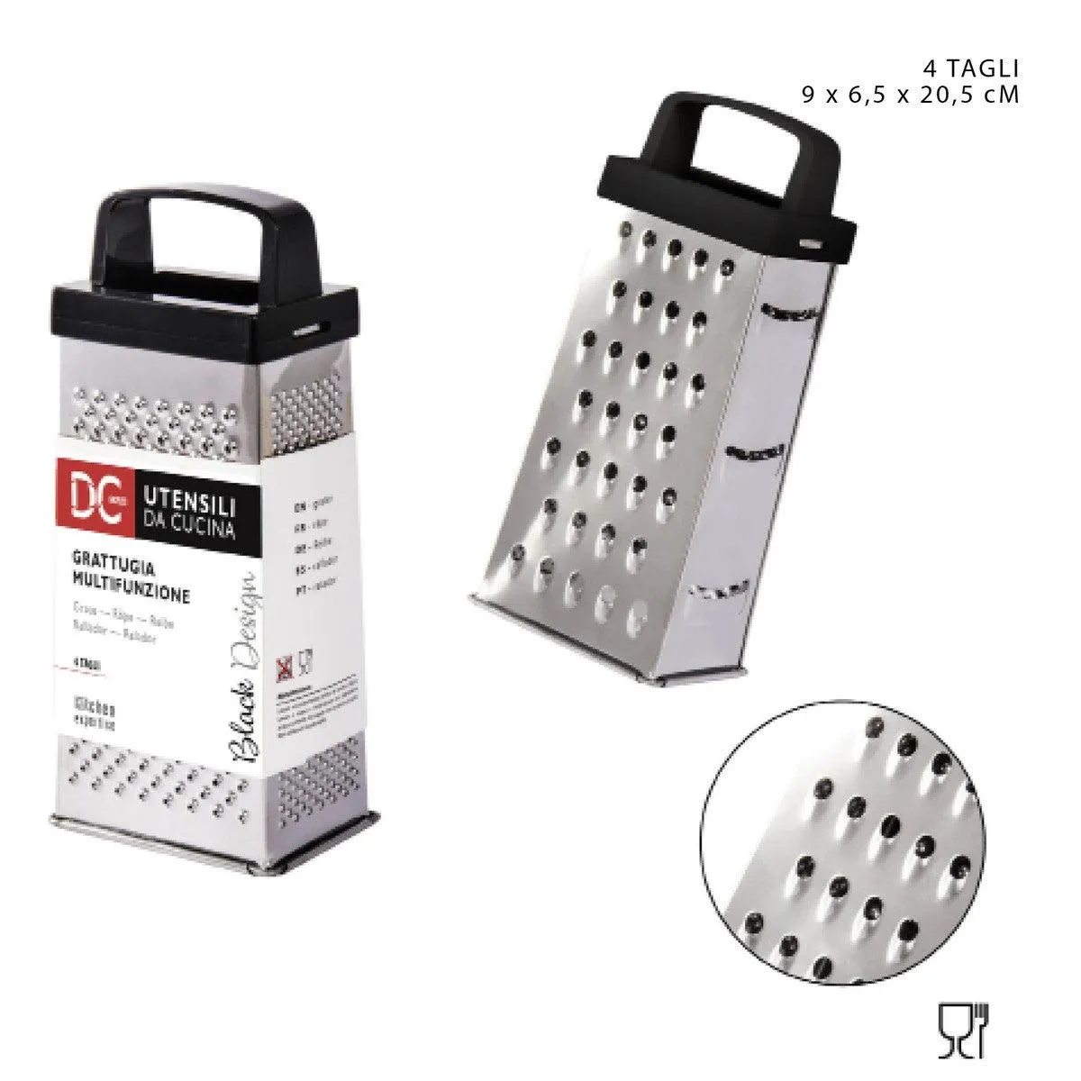 Dc - L/Black Design Four Sided Grater