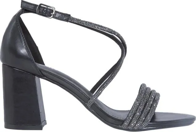 sandalia tacón con pedrería