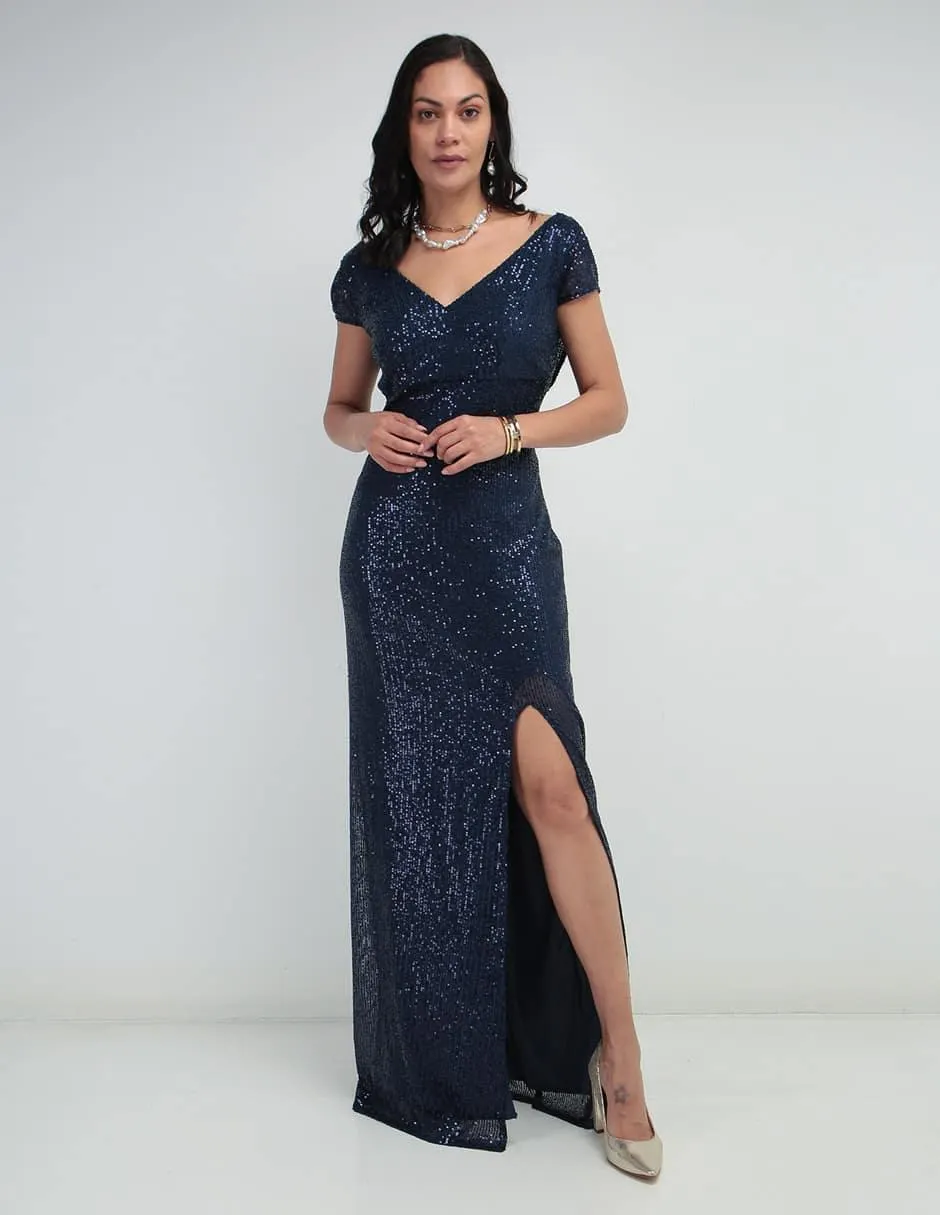 Vestido maxi de fiesta Damaia Atelier escote medio