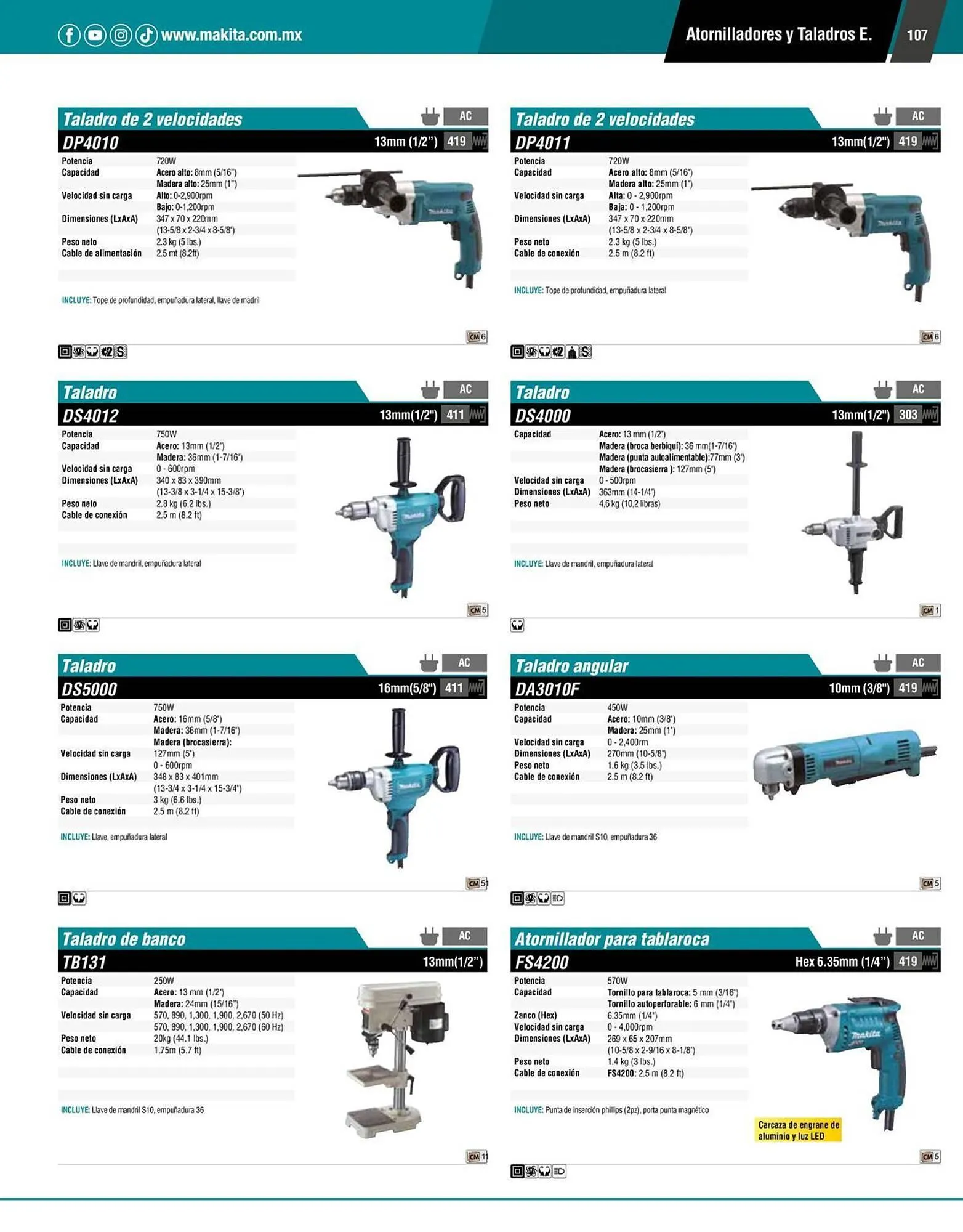 Catálogo de Catálogo Makita 12 de enero al 31 de diciembre 2026 - Pagina 107