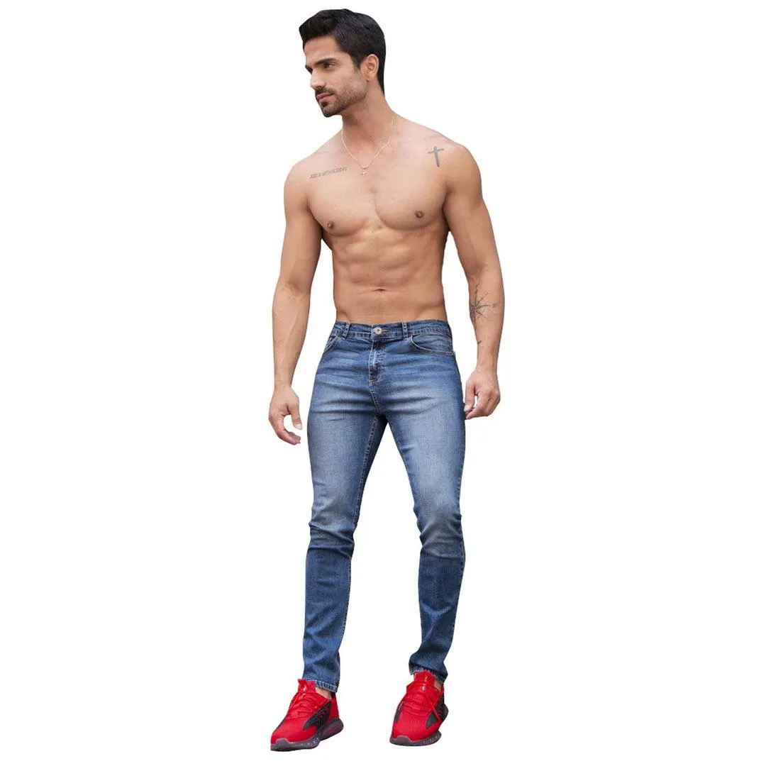 Jeans Slim Fit Mezclilla Para Hombre Casuales Básicos