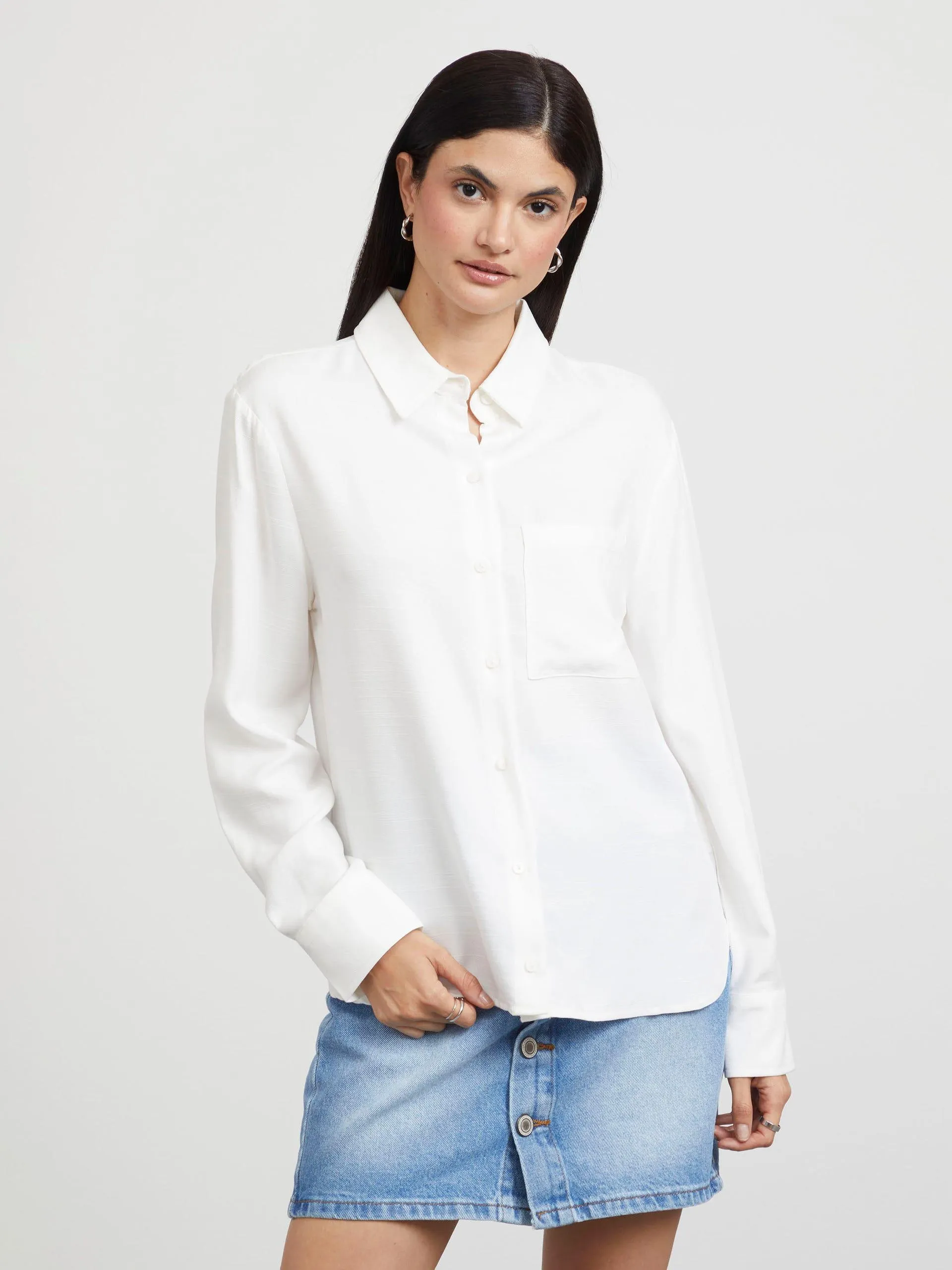 Camisa Manga Larga Oversize Blanca