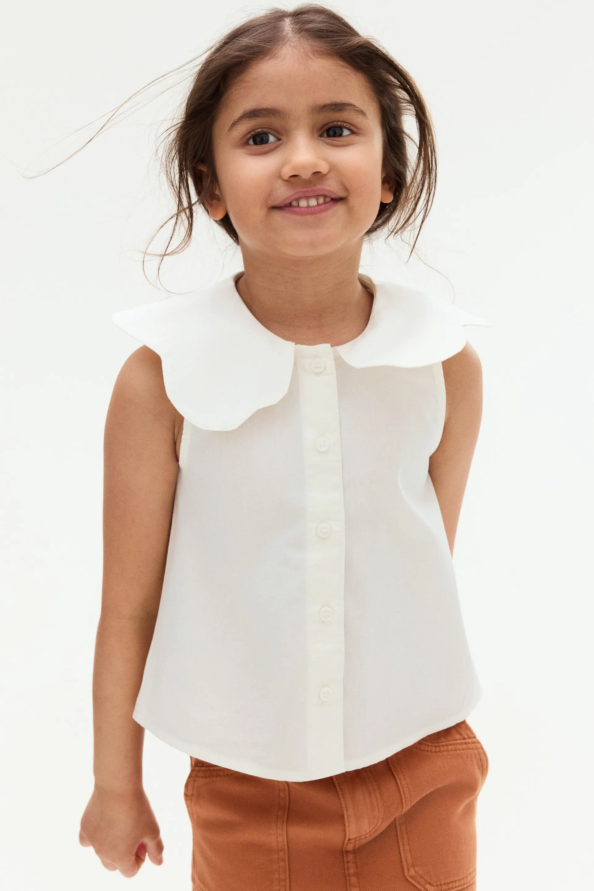 Blusa de algodón con cuello