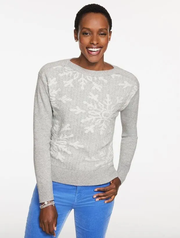 Bateau Neck Pullover - Sparkle Snowflake