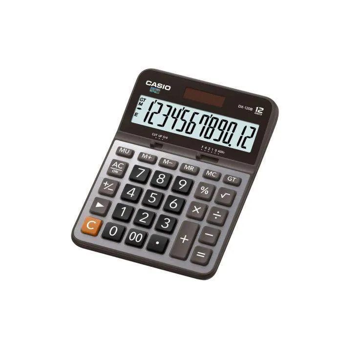 CALCULADORA DE ESCRITORIO CASIO DX120B-S-MC 12 DIG. CUB/METAL.