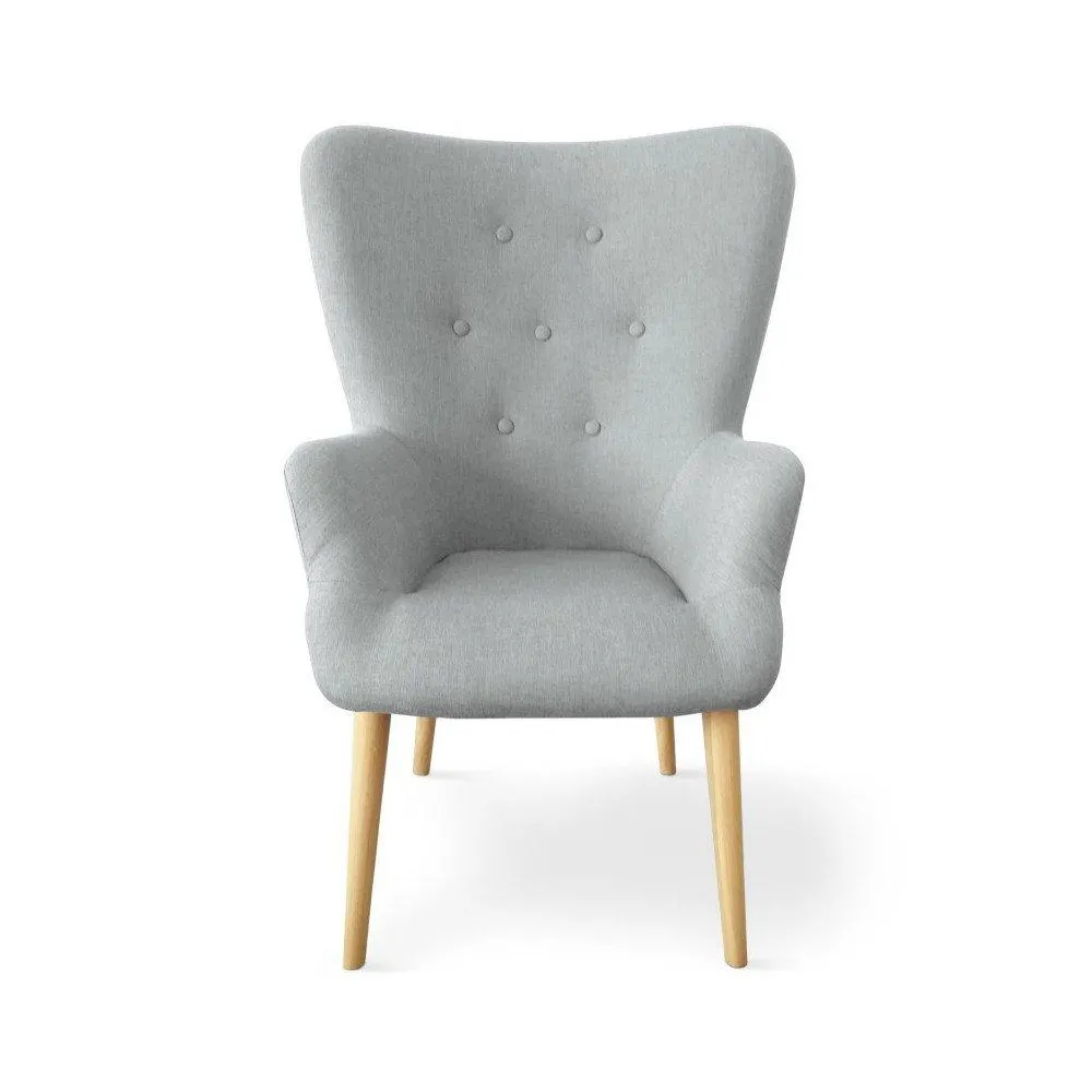 Shine - Sillón estilo escandinavo con tela color gris claro