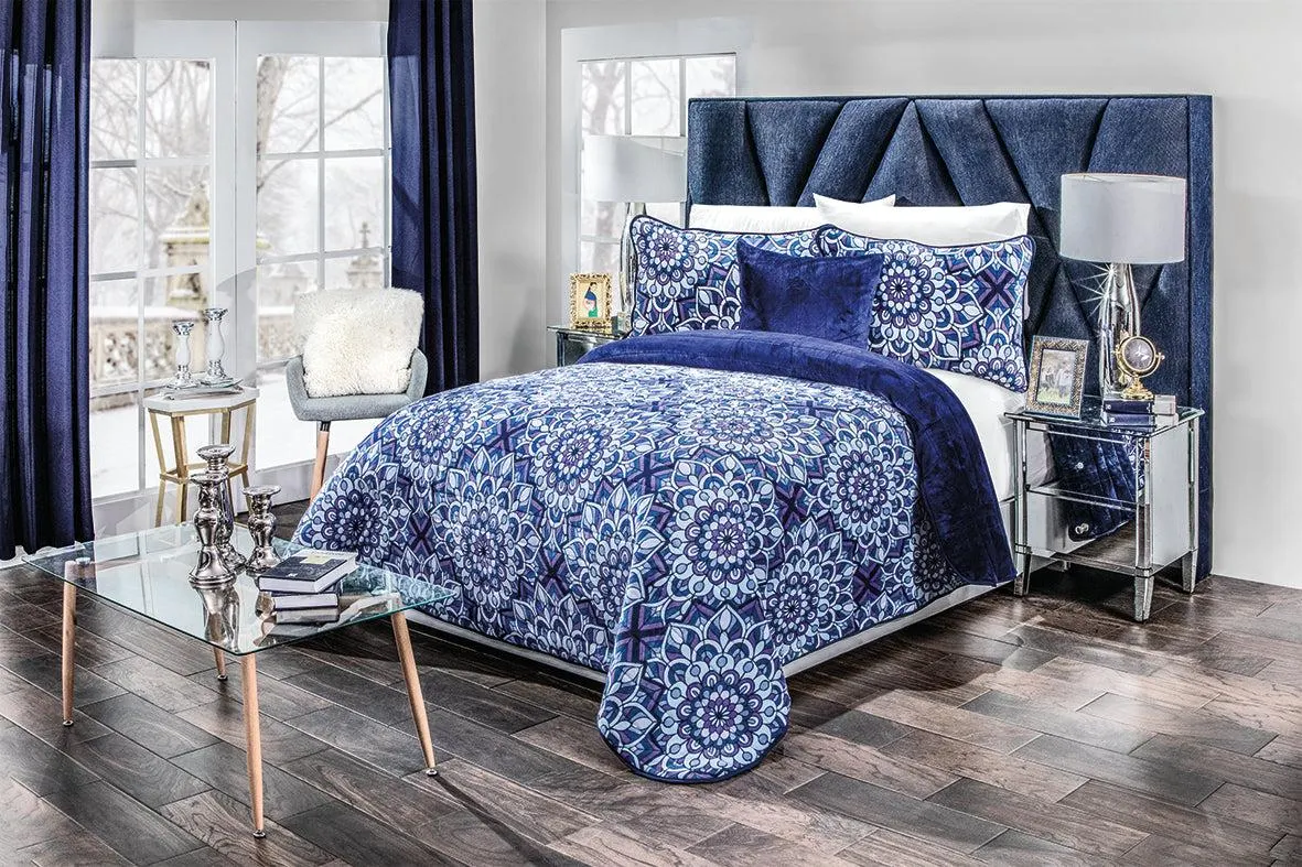 Juego de cobertor snow Índigo