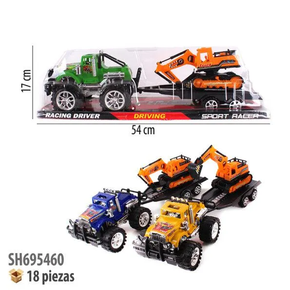 CAMIONETA CON REMOLQUE Y TRACTOR FRICCION