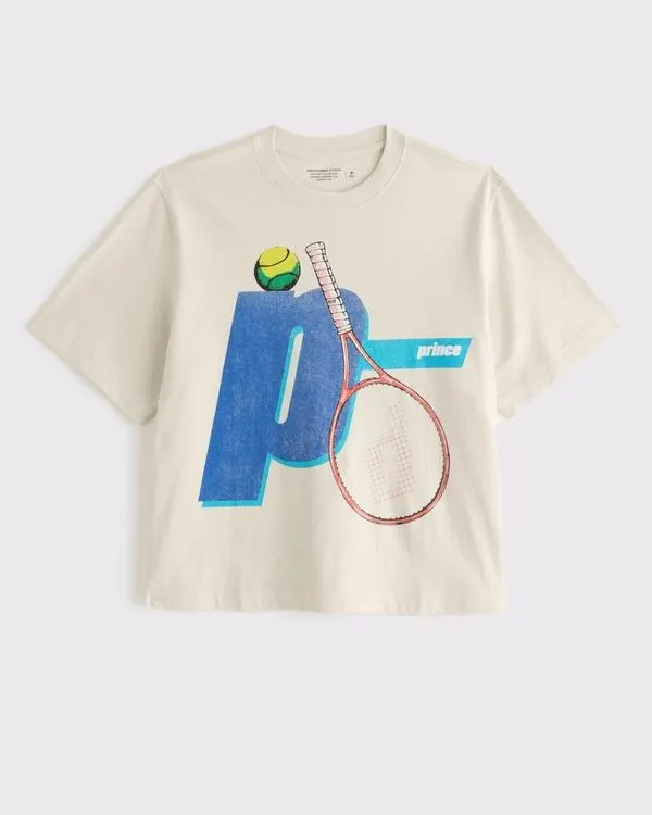 Prince Tennis Vintage-Inspired Cropped Graphic Tee