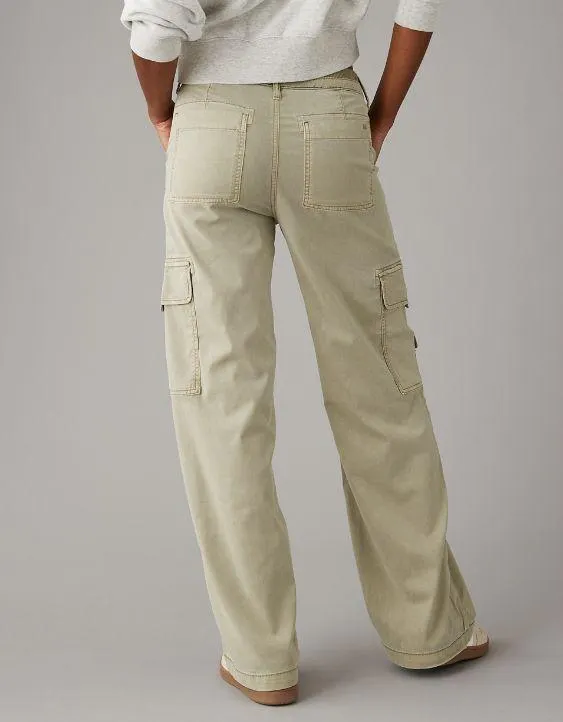 AE Dreamy Drape Pantalones Cargo Wide-Leg Stretch Holgados Cintura Super Alta