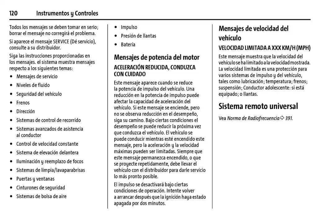 Catálogo de Chevrolet Corvette Stingray Manual del propietario 22 de enero al 31 de diciembre 2025 - Pagina 121