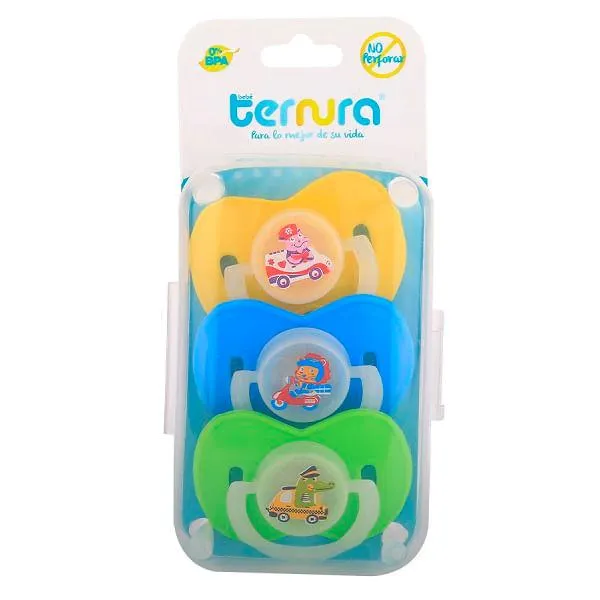 Chupon Ternura ortodontico miel con 3 piezas