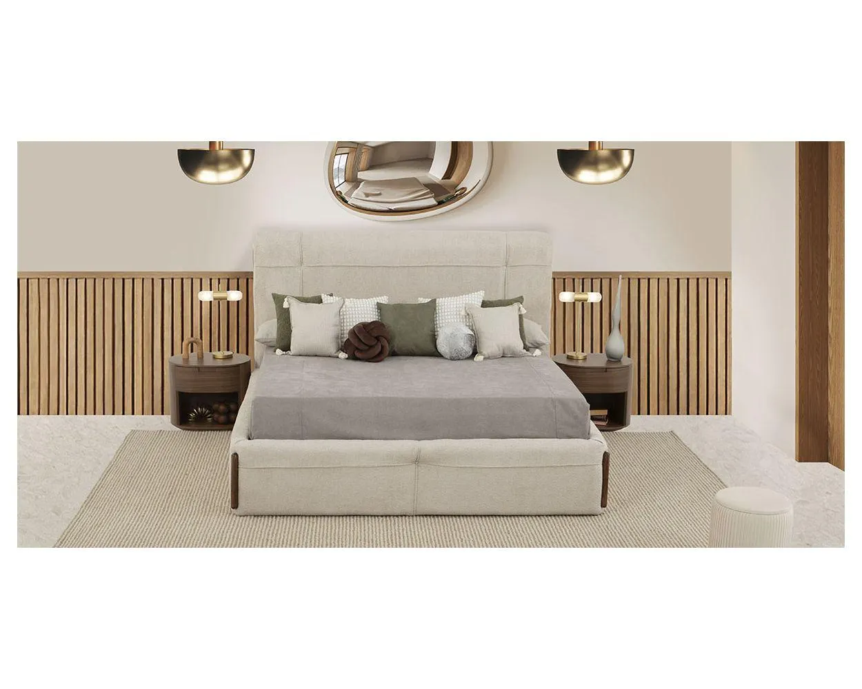 Cama King Size Namora Beige