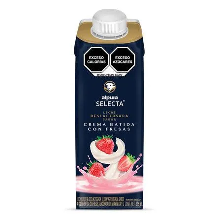 Leche saborizada Alpura sabor crema batida con fresas 315 ml