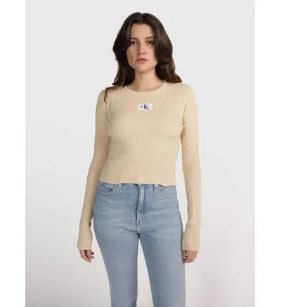 Suéter Calvin Klein Organic Cotton Mujer Beige