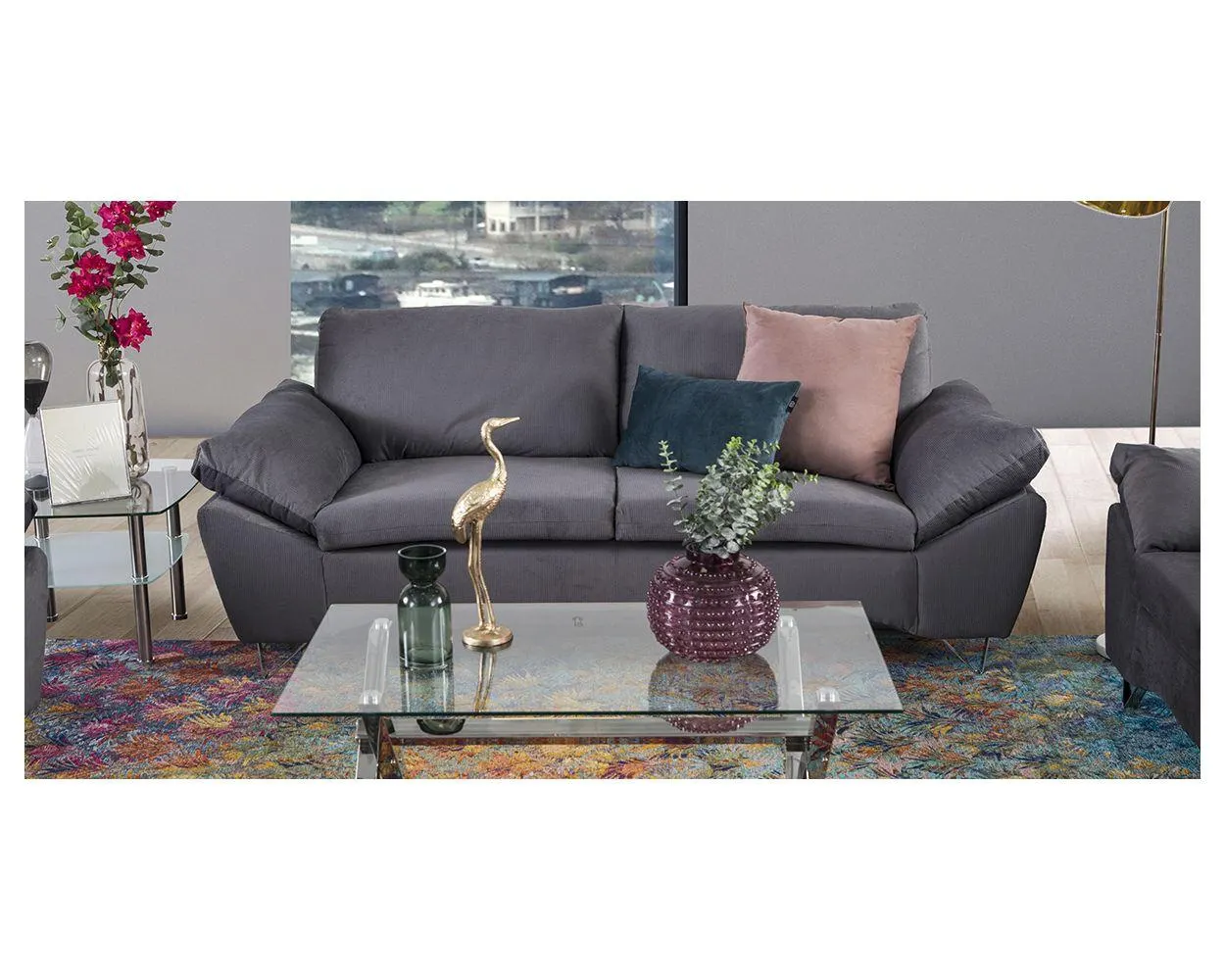 Sofá 3 Plazas Redwood III Gris Oxford