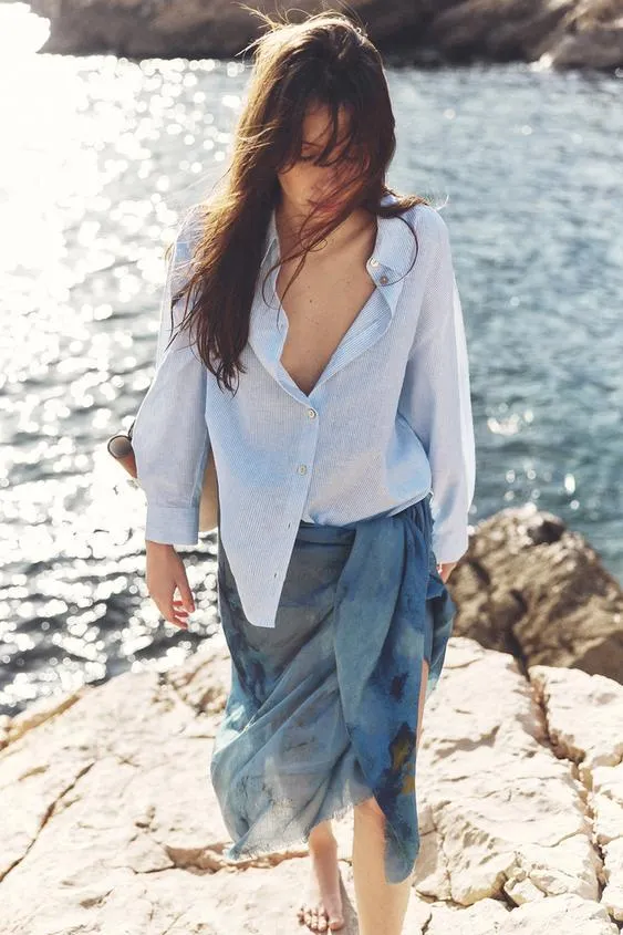 CAMISA OVERSIZE CON LINO