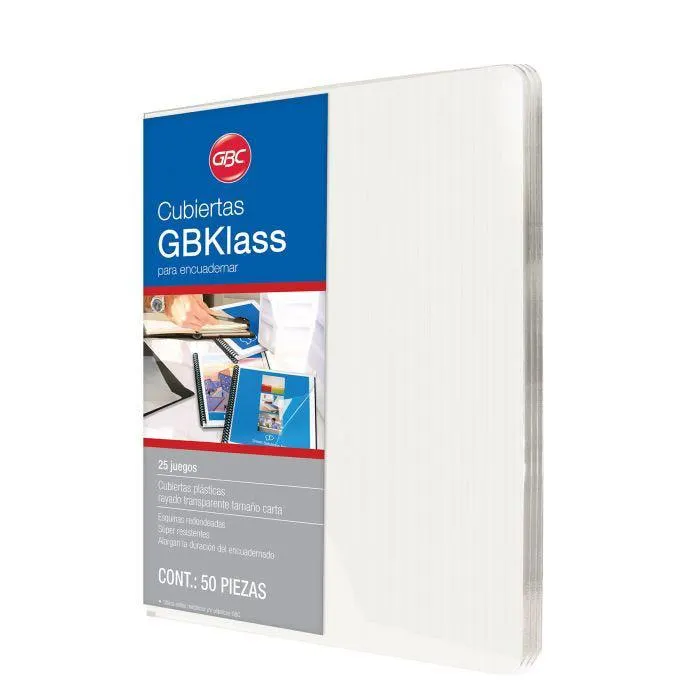 CUBIERTAS GBC GBKLASS TRANSP. C/50 PZAS CARTA